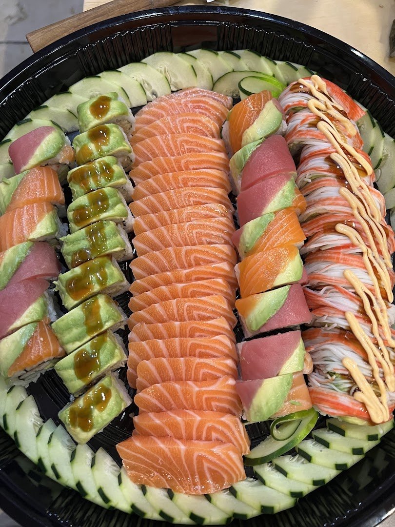 Fresh seafood display in a bright restaurant